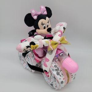 Minnie Mouse 3-wheeler diaper cake